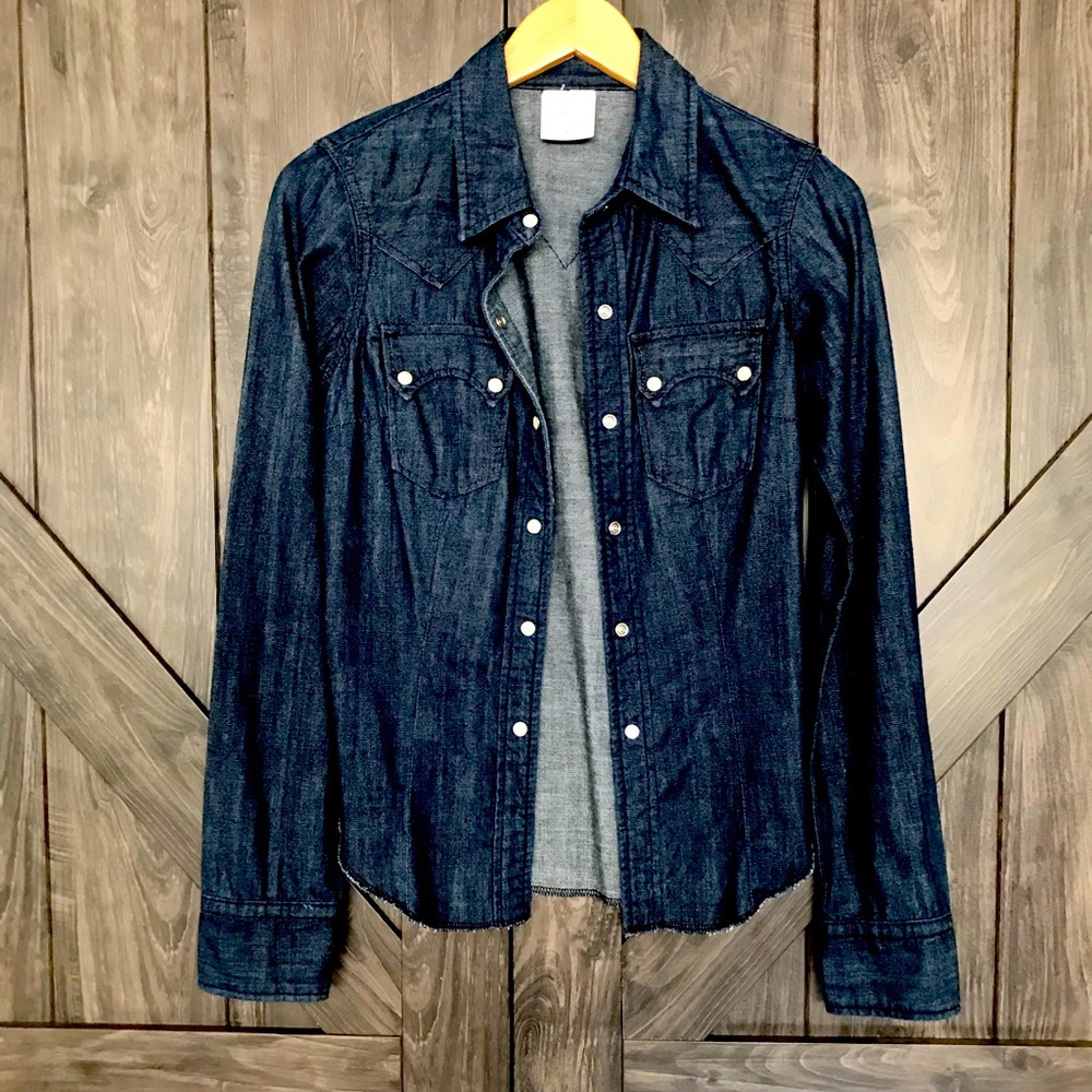 Vintage True Religion Denim Long Sleeve Shirt - size Small
